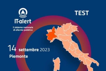 Tt-alert: Il 14 Settembre in Piemonte il test del nuovo sistema di allarme pubblico