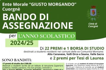 Ente morale &quot;Giusto Morgando&quot;: Bando di assegnazione per l&#39;anno scolastico 2024/25